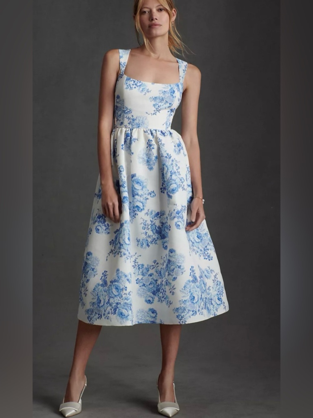 Brand new with tags Sachin&Babi Blaine taffeta square-neck midi floral dress 14